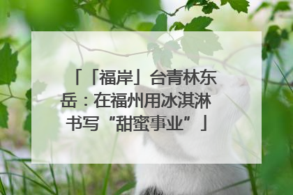 「福岸」台青林东岳：在福州用冰淇淋书写“甜蜜事业”