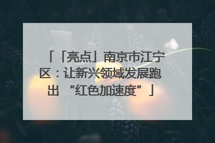 「亮点」南京市江宁区：让新兴领域发展跑出 “红色加速度”