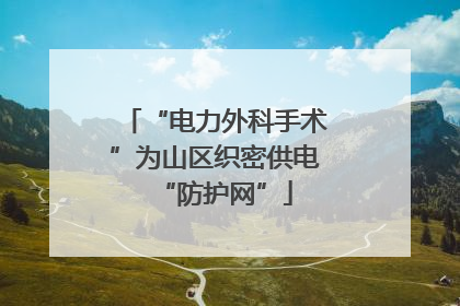 “电力外科手术”为山区织密供电“防护网”