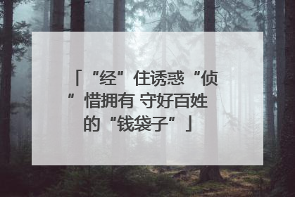 “经”住诱惑“侦”惜拥有 守好百姓的“钱袋子”