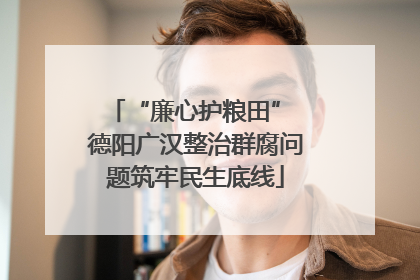 “廉心护粮田” 德阳广汉整治群腐问题筑牢民生底线