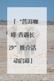“普洱咖啡 香遇长沙”推介活动启幕