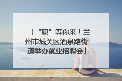 “职”等你来！兰州市城关区酒泉路街道举办就业招聘会