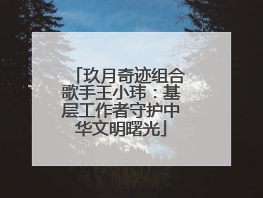 玖月奇迹组合歌手王小玮：基层工作者守护中华文明曙光