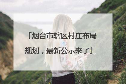 烟台市辖区村庄布局规划，最新公示来了