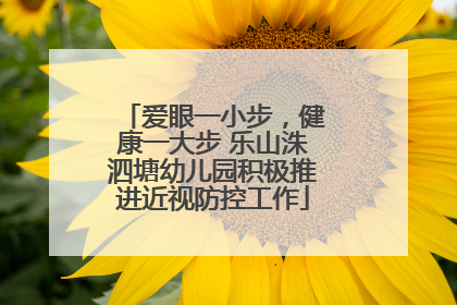 爱眼一小步，健康一大步 乐山洙泗塘幼儿园积极推进近视防控工作