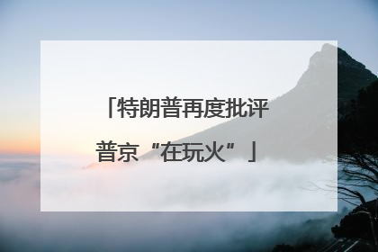 特朗普再度批评普京“在玩火”