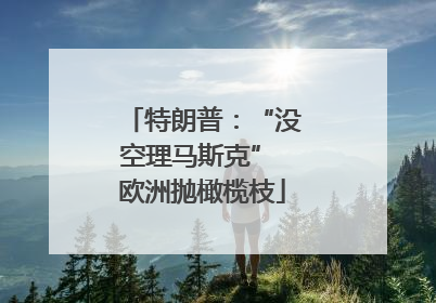 特朗普：“没空理马斯克” 欧洲抛橄榄枝