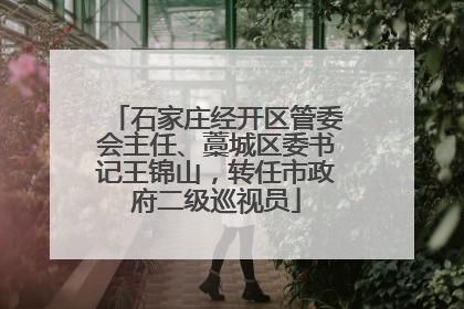 石家庄经开区管委会主任、藁城区委书记王锦山，转任市政府二级巡视员