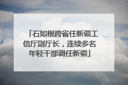 石如根跨省任新疆工信厅副厅长，连续多名年轻干部调任新疆