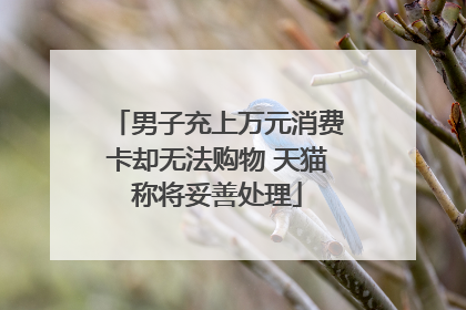 男子充上万元消费卡却无法购物 天猫称将妥善处理