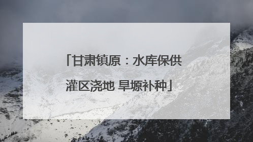 甘肃镇原：水库保供 灌区浇地 旱塬补种