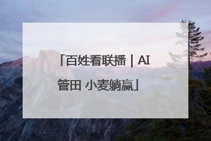 百姓看联播｜AI管田 小麦躺赢