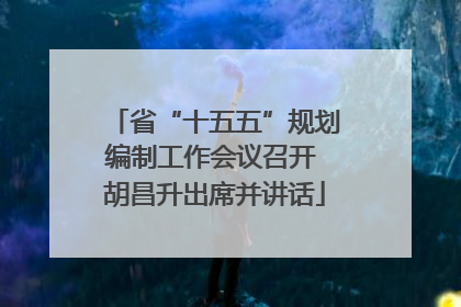 省“十五五”规划编制工作会议召开 胡昌升出席并讲话