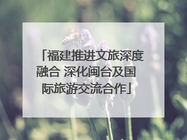 福建推进文旅深度融合 深化闽台及国际旅游交流合作