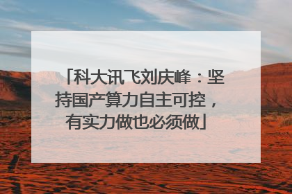 科大讯飞刘庆峰：坚持国产算力自主可控，有实力做也必须做