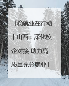 稳就业在行动丨山西：深化校企对接 助力高质量充分就业