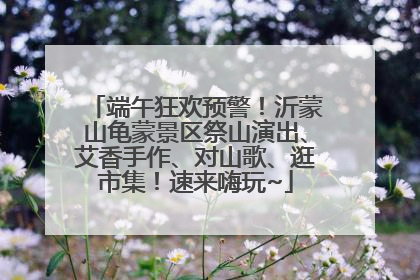 端午狂欢预警！沂蒙山龟蒙景区祭山演出、艾香手作、对山歌、逛市集！速来嗨玩~