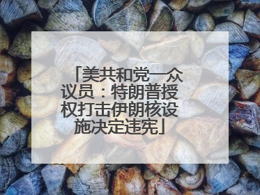 美共和党一众议员：特朗普授权打击伊朗核设施决定违宪