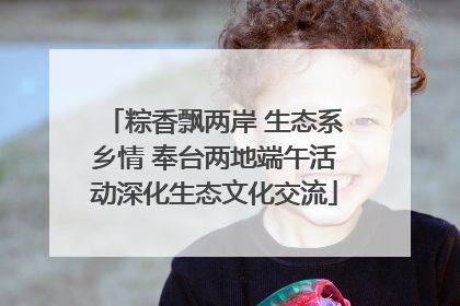 粽香飘两岸 生态系乡情 奉台两地端午活动深化生态文化交流