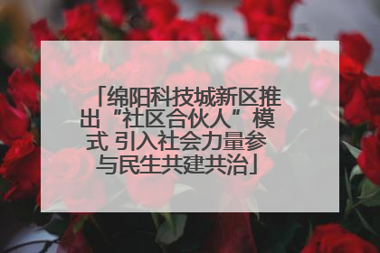 绵阳科技城新区推出“社区合伙人”模式 引入社会力量参与民生共建共治