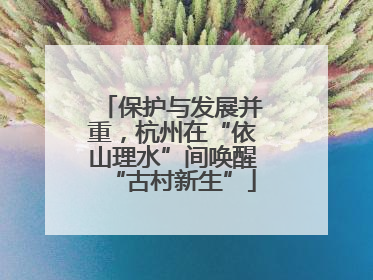 保护与发展并重，杭州在“依山理水”间唤醒“古村新生”