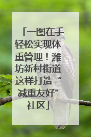 一图在手轻松实现体重管理！潍坊新村街道这样打造“减重友好”社区