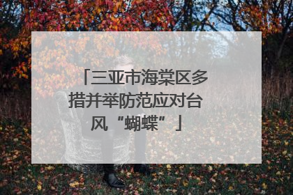 三亚市海棠区多措并举防范应对台风“蝴蝶”