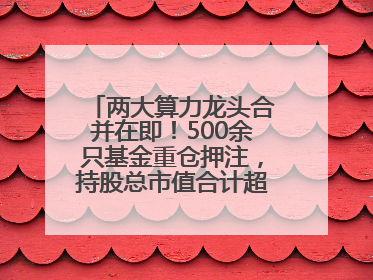 两大算力龙头合并在即！500余只基金重仓押注，持股总市值合计超380亿元