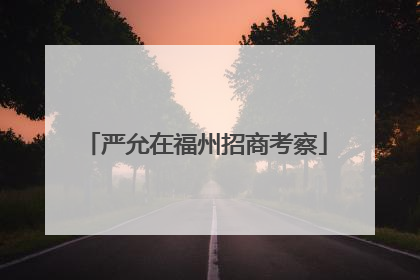 严允在福州招商考察