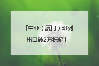 中亚（厦门）班列出口破2万标箱