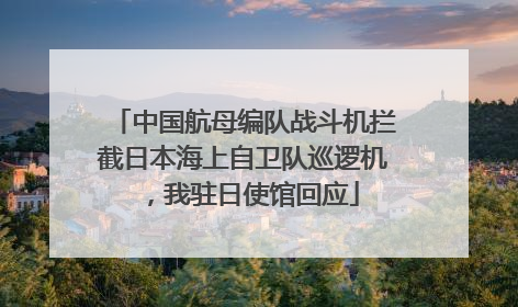 中国航母编队战斗机拦截日本海上自卫队巡逻机，我驻日使馆回应