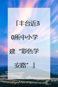 丰台近30所中小学建“彩色学安路”