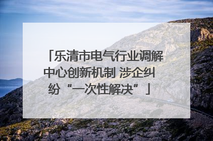 乐清市电气行业调解中心创新机制 涉企纠纷“一次性解决”