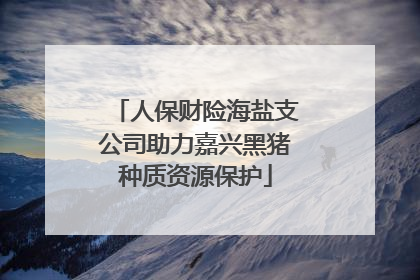 人保财险海盐支公司助力嘉兴黑猪种质资源保护