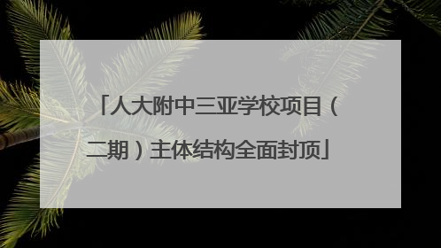 人大附中三亚学校项目（二期）主体结构全面封顶