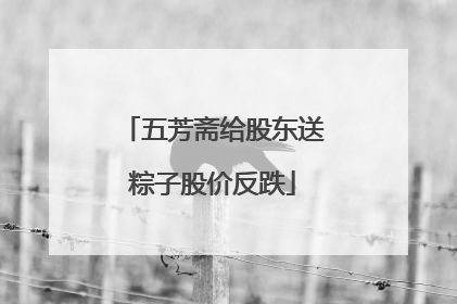 五芳斋给股东送粽子股价反跌
