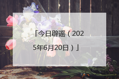 今日辟谣（2025年6月20日）