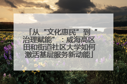 从“文化惠民”到“治理赋能”：威海高区田和街道社区大学如何激活基层服务新动能