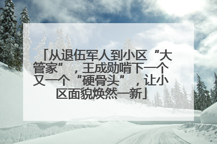从退伍军人到小区“大管家”，王成勋啃下一个又一个“硬骨头”，让小区面貌焕然一新