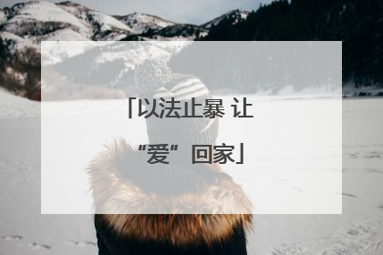 以法止暴 让“爱”回家