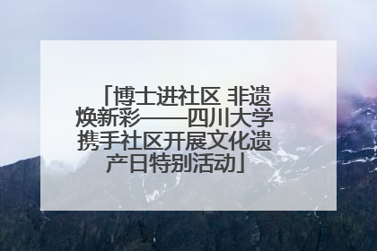 博士进社区 非遗焕新彩——四川大学携手社区开展文化遗产日特别活动