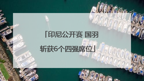 印尼公开赛 国羽斩获6个四强席位