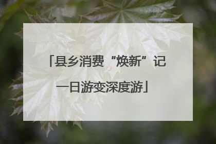 县乡消费“焕新”记 一日游变深度游