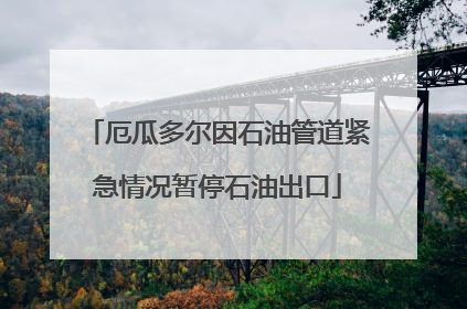 厄瓜多尔因石油管道紧急情况暂停石油出口