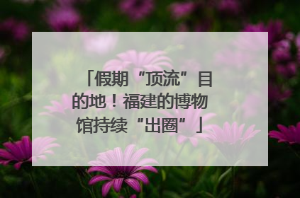 假期“顶流”目的地！福建的博物馆持续“出圈”