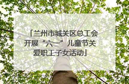 兰州市城关区总工会开展“六一”儿童节关爱职工子女活动