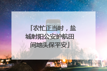 农忙正当时，盐城射阳公安护航田间地头保平安