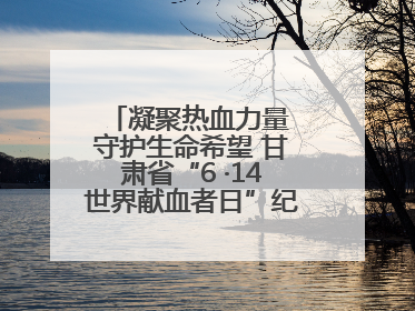 凝聚热血力量 守护生命希望 甘肃省“6 ·14世界献血者日”纪念活动在兰举行