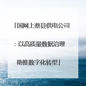 国网上蔡县供电公司：以高质量数据治理 助推数字化转型
